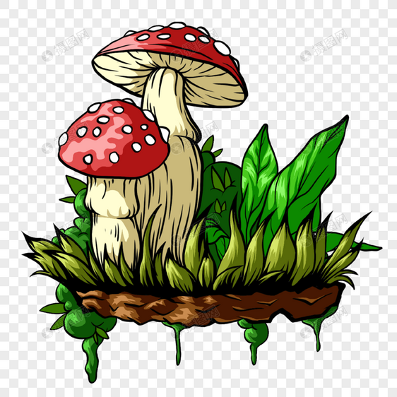 暴走漫画杂草蘑菇植物图片