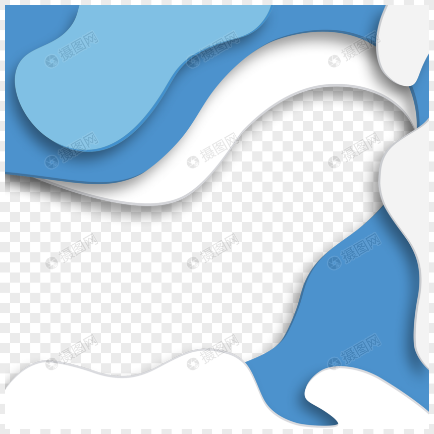 抽象波浪蓝色商务边框图片