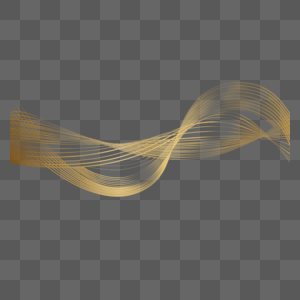 抽象金色线条波纹飘动边框图片