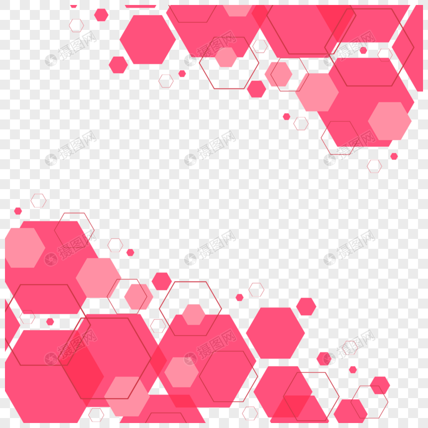 粉色抽象多边形几何边框图片