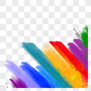 抽象彩虹颜料水彩笔刷图片