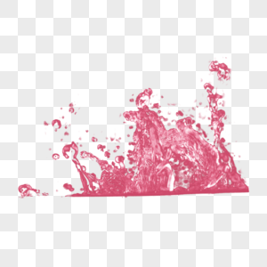 3d粉色液体水花草莓飞溅图片