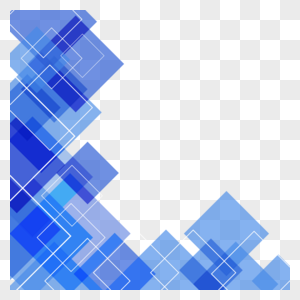 方形几何光效蓝色商务边框图片