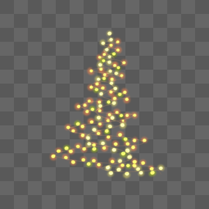 黄色圣诞树灯串节日装饰图片