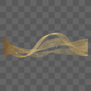 抽象金色线条波纹弯曲发光边框图片
