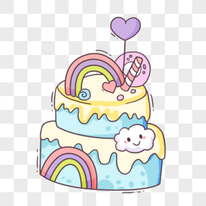 生日蛋糕彩色装饰庆祝物品图片