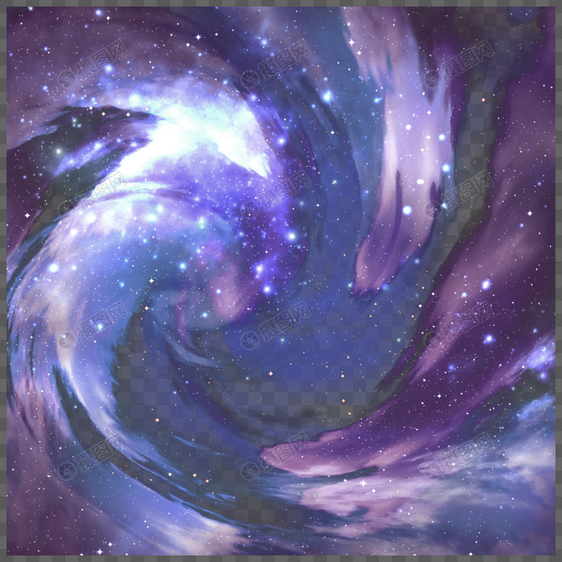 蓝色漩涡梦幻七彩宇宙云朵图片