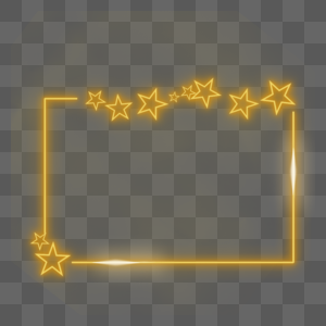 金色光效星星横向长方形边框图片