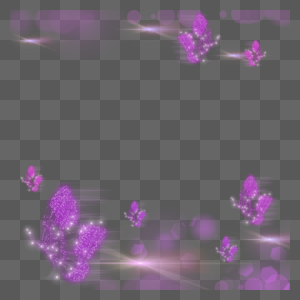 紫色光效蝴蝶光线飘动图片