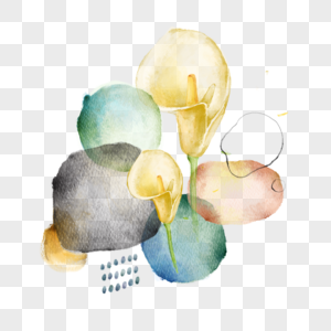 抽象彩色水彩植物花卉图片