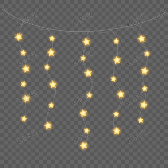 圣诞灯串抽象五角星灯泡图片