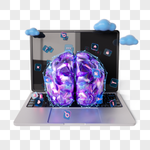 紫色社交媒体大脑图片