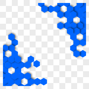 六边形抽象线条蓝色边框图片