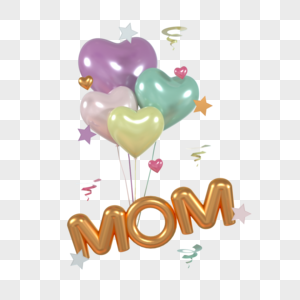 母亲节快乐一天装饰用气球和礼品盒复制空间图片
