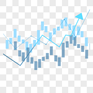 股票k线图上升趋势市场交易蓝色蜡烛图图片