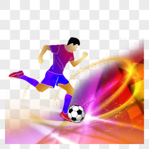 彩色水彩世界杯足球图片