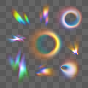 水晶光斑钻石的彩虹折射光效图片
