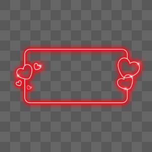 爱霓虹心横幅框架与文本空间图片