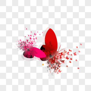 红色抽象蝴蝶插画图片