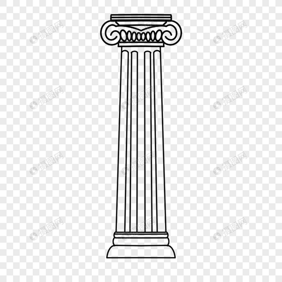 古希腊装饰建筑程式化柱子图片