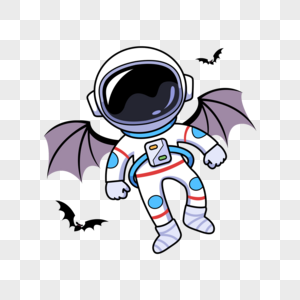 万圣节蝙蝠翅膀宇航员图片