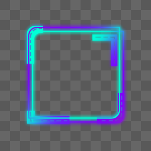 蓝紫色边框霓虹文本框光效图片
