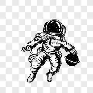 黑白运动单色宇航员图片