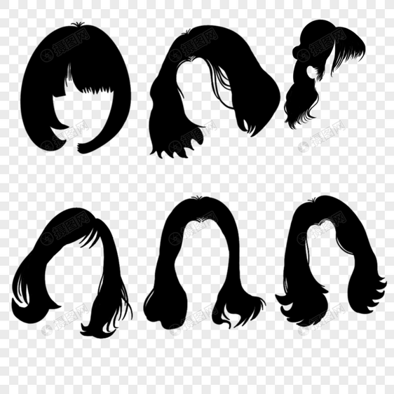 女式发型头发组合图片