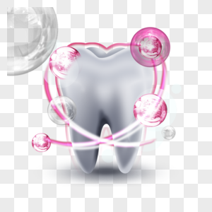 粉色防护光效牙齿健康图片