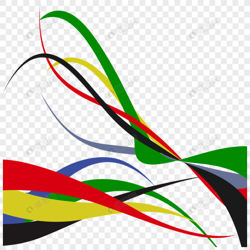 彩色丝带抽象奥林匹克奥运五环颜色图片