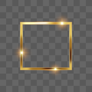 正方形高光金色光效边框图片