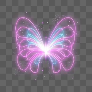 蓝紫色双层线条光效蝴蝶图片