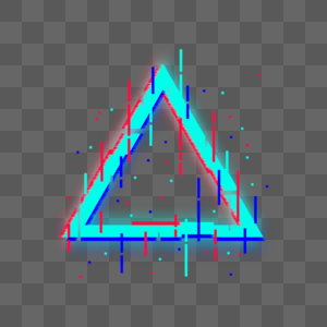 红绿蓝三角形霓虹故障风格几何边框图片
