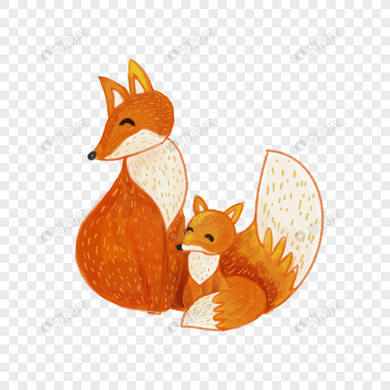 妈妈和宝宝的狐狸狐狸图片