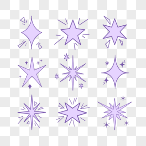 星星闪闪发光紫色组图发光的星星高清图片素材
