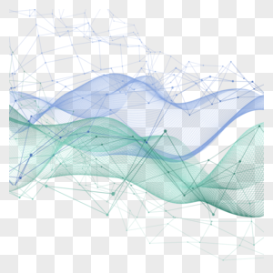 蓝绿色抽象科技线条图片
