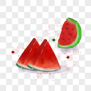 西瓜水彩夏季水果食物图片