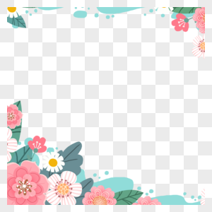 手绘野花春季花卉边框图片