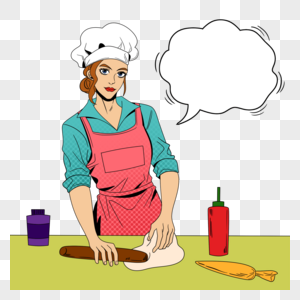 女厨师烹饪波普艺术图片