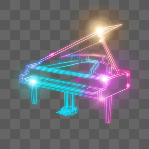 光效线稿钢琴乐器图片