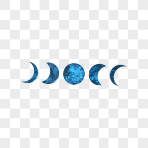 蓝色月相组合图片
