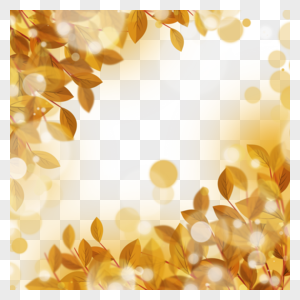 金色树叶光效边框图片