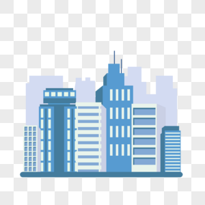 扁平风格城市建筑组合办公楼图片