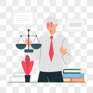 公平公正律师法律法院庭审人物插画图片