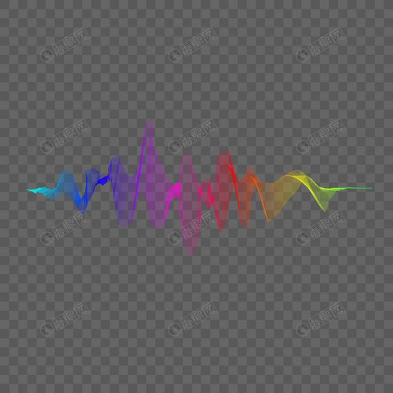 声波动态丰富多彩渐变波浪音乐声音均衡器图片