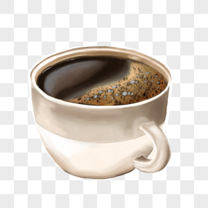 水彩黑色咖啡图片