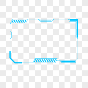 蓝色几何游戏抽搐直播流覆盖边框图片