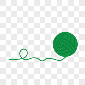 绿色手绘毛线球高清图片
