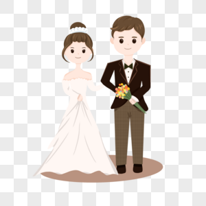 双人婚纱婚礼站立花苞头图高清图片