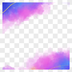 紫色金线点缀水彩边框图片